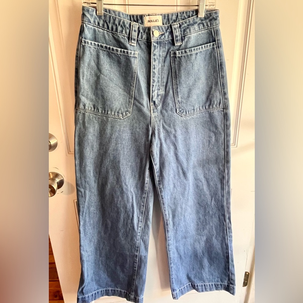ROLLA’S High Rise Wide Leg Sailor Jeans size 30 Aussie 12